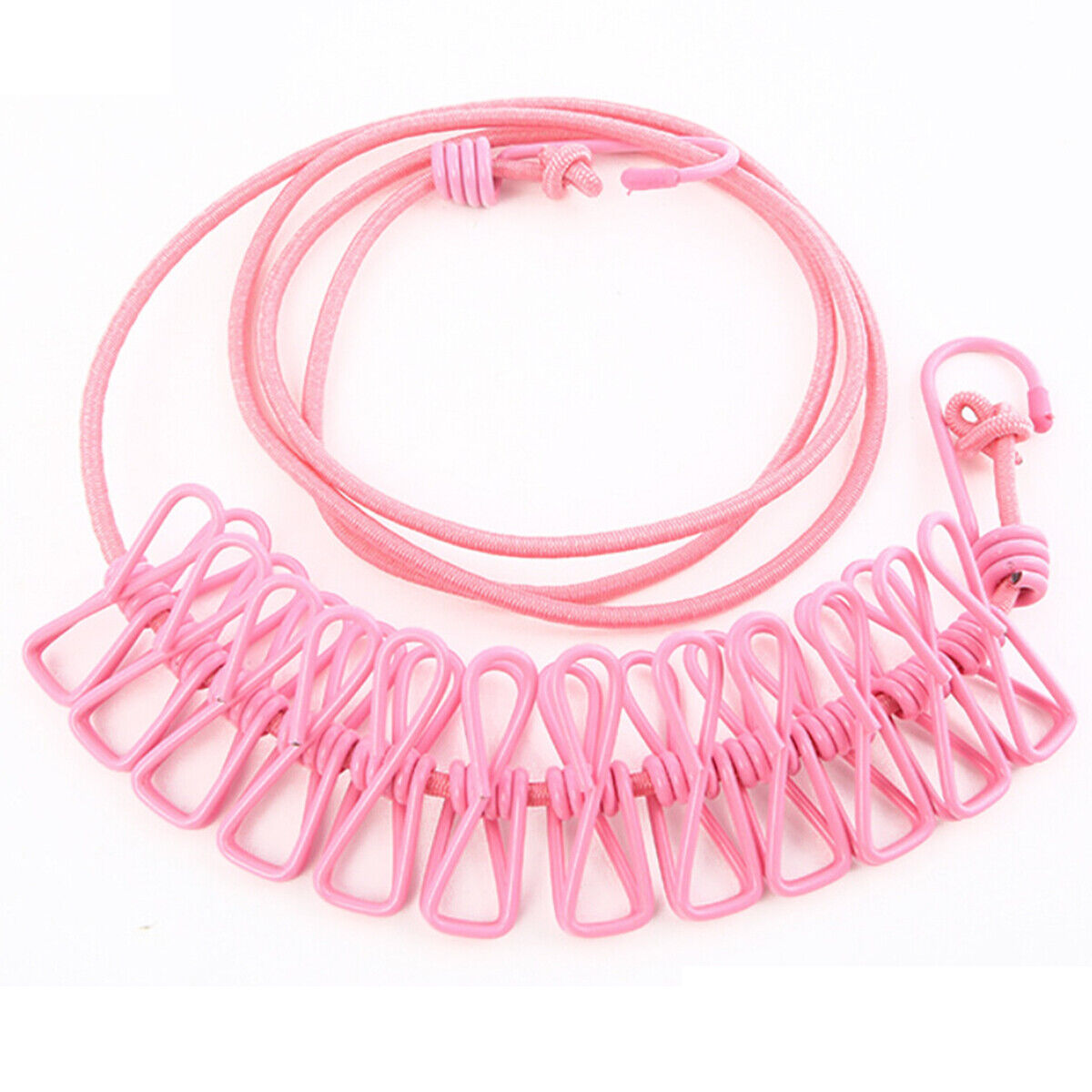 Portable Elastic Clip Rope With 12 Clips