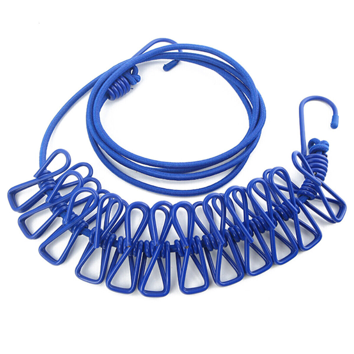 Portable Elastic Clip Rope With 12 Clips
