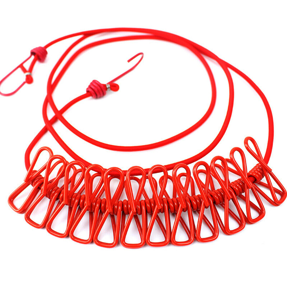 Portable Elastic Clip Rope With 12 Clips