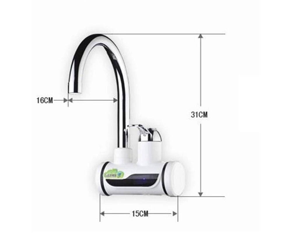 Tank-less Electric Hot Water Heater Faucet Kitchen Instant Heating Tap Water With LED
